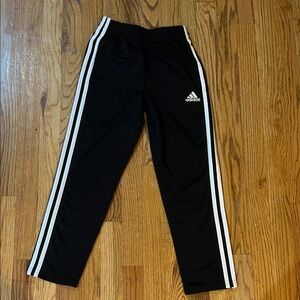 Adidas Kids Black Joggers with White Stripes